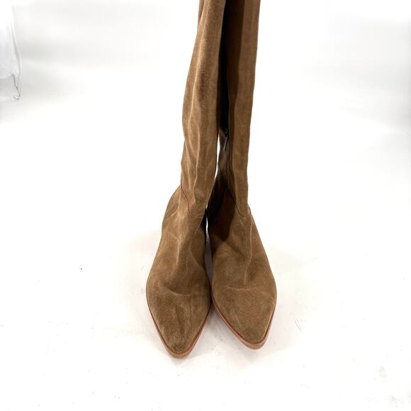 Vince Camuto Beaanna Boots 6 NWOT Tan Suede Tall Heel Western Cowgirl Knee High - Picture 6 of 8